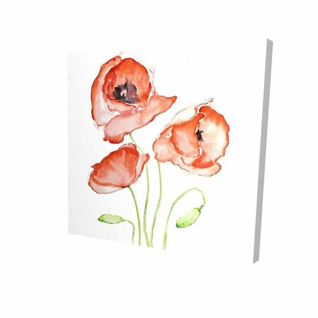 FONDO 16 x 16 in. Watercolor Poppies-Print on Canvas FO2792161